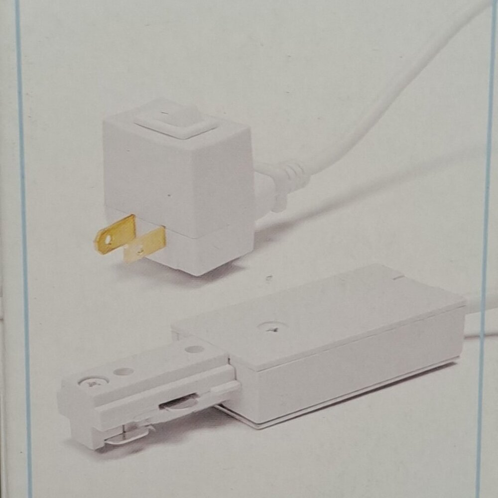 Hampton Bay Single Circuit Live End Linear Track Lighting Connector White 2 Pack - Picture 3 of 4